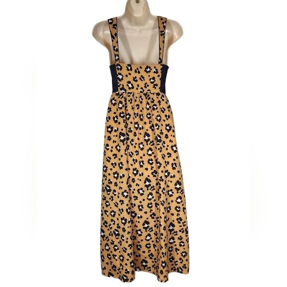 Thakoon‎ Dress Corset Leopard Animal Print A-Line Midi Lace Black Tan Flowy 4 - Picture 6 of 16